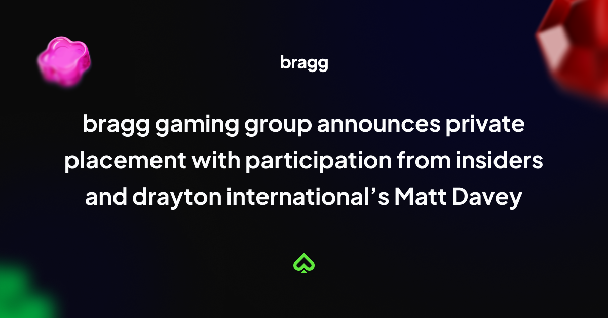 Oryx Gaming — Bragg Gaming Group lève des fonds via placement privé