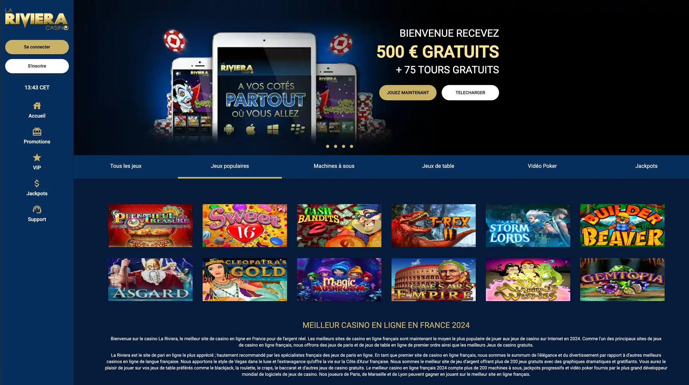 Aperçu du site La Riviera